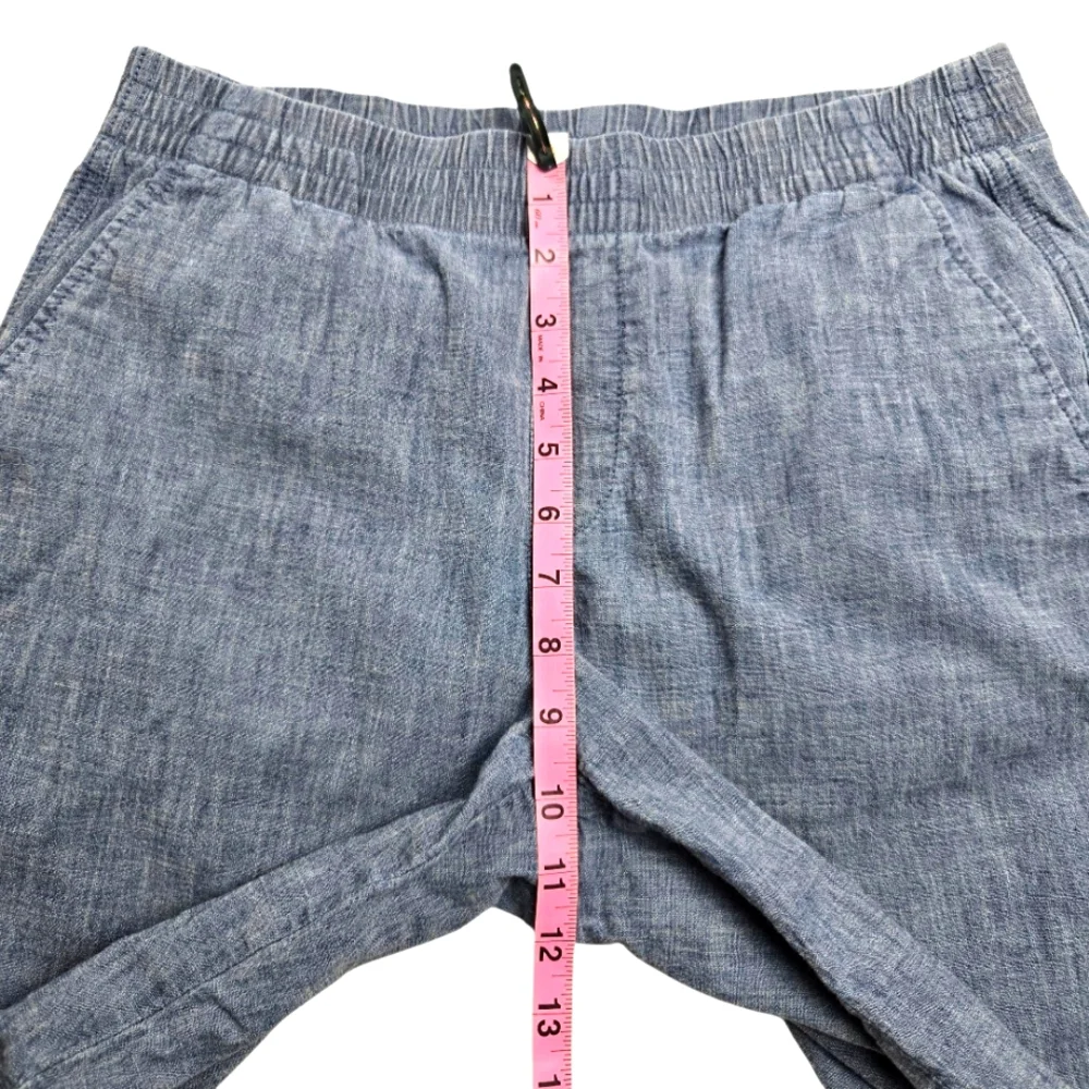Lands End Mid-Rise Elastic‎ Waist Pull-On Cotton Shorts Pockets Size Small